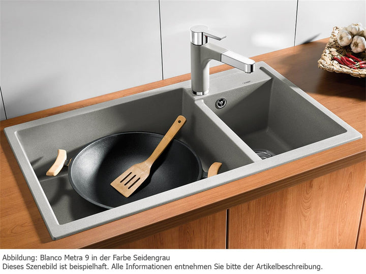 Granitspüle Einbau 860x500 mm Anthrazit für Unterschrank ab 90 cm - Bild 3
