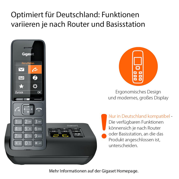 DECT-Telefon schnurlos mit Anrufbeantworter 2,2" Farbdisplay titan-schwarz - Bild 2