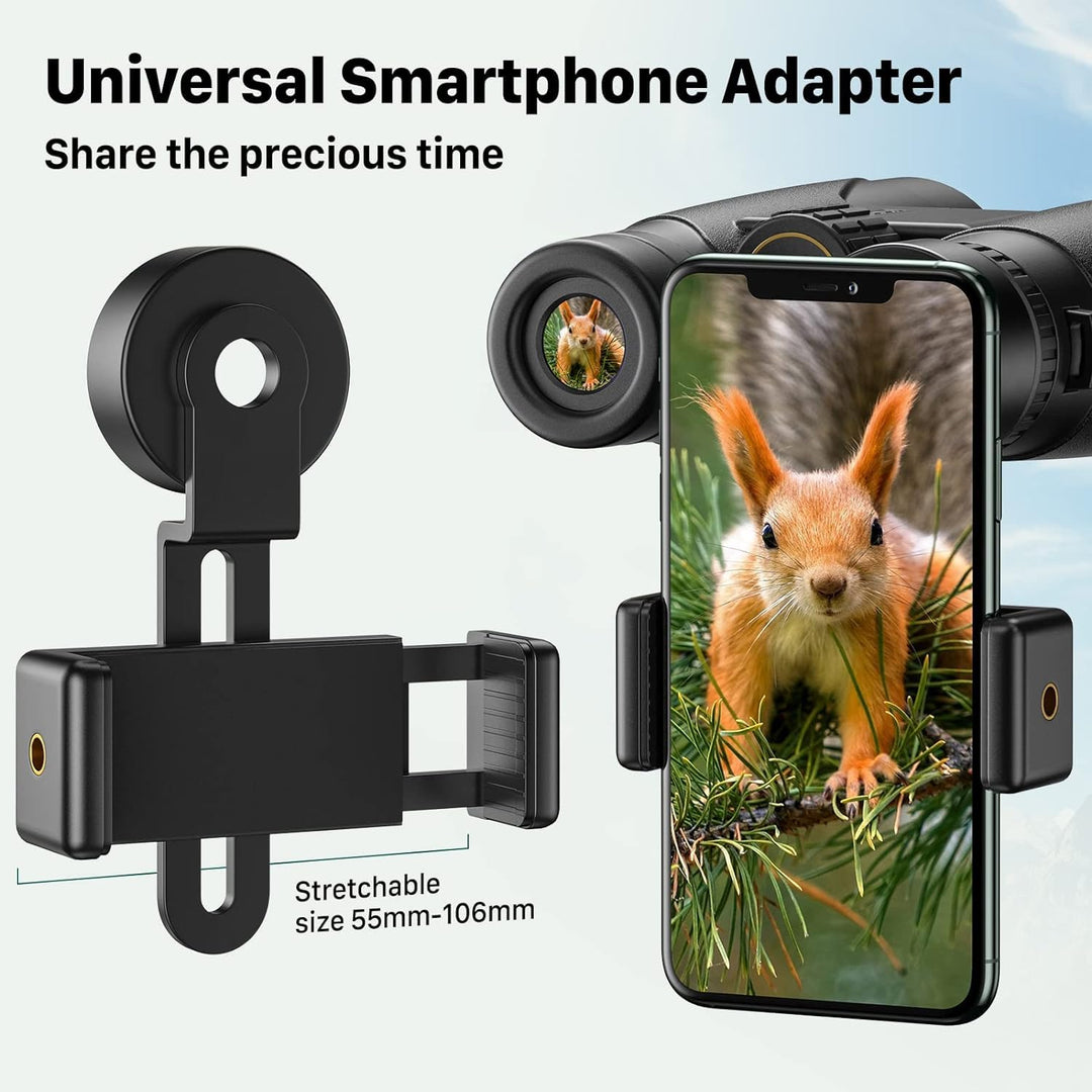 Fernglas 12x42 HD wasserdicht mit Smartphone-Adapter fuer Outdoor