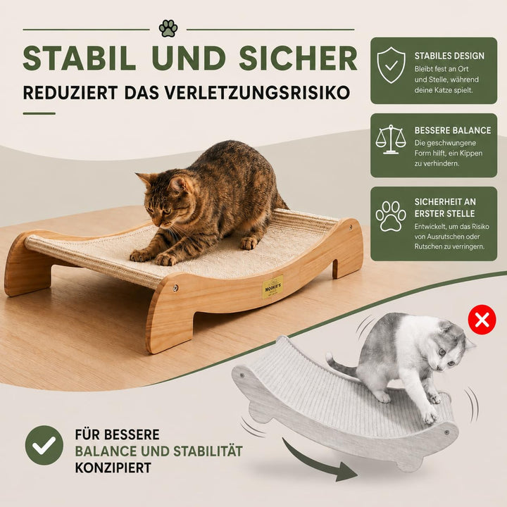 Katzen-Kratzbett Massivholz Natursisal 67x42 cm 2-in-1 Liege - Bild 3