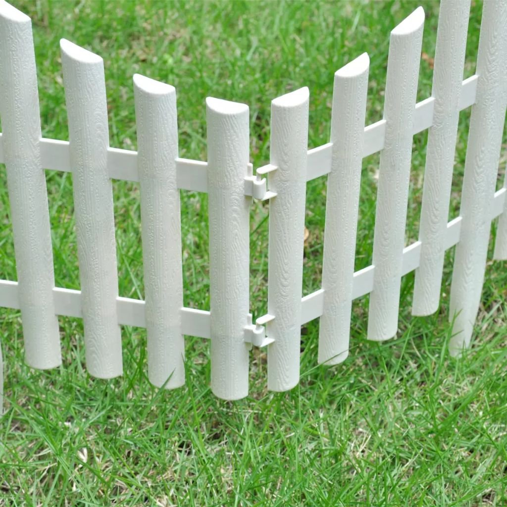 Beetumrandung Kunststoff Weiß 10 m Gartenzaun 17-teilig - Bild 3