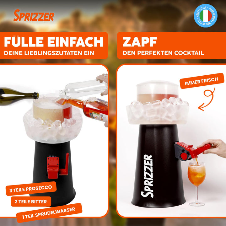 Spritz-Dispenser manuell mit Eisbehälter 3L für 18-20 Gläser - Bild 3