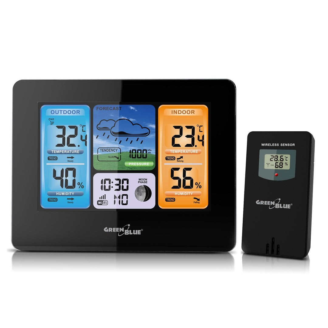 Wetterstation mit WLAN, Farbdisplay, Funk-Aussensensor und Wecker