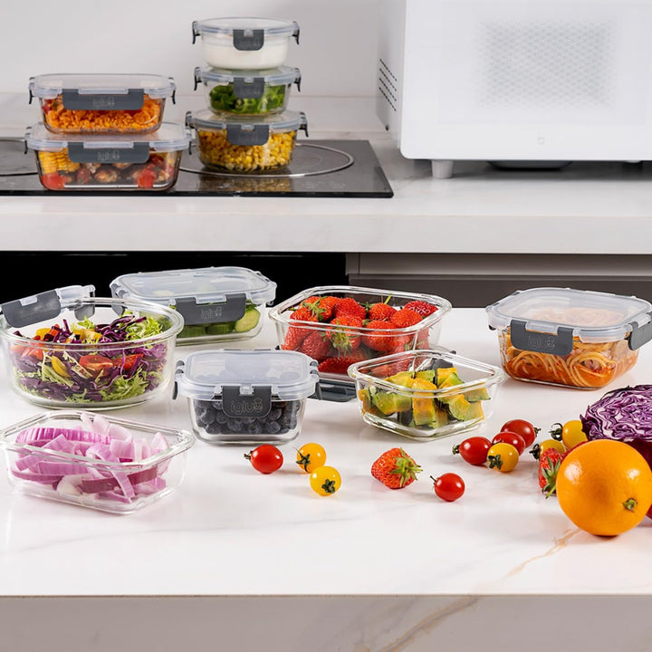 Meal Prep Boxen Glas 12er-Set Borosilikat verschiedene Grössen - Bild 7