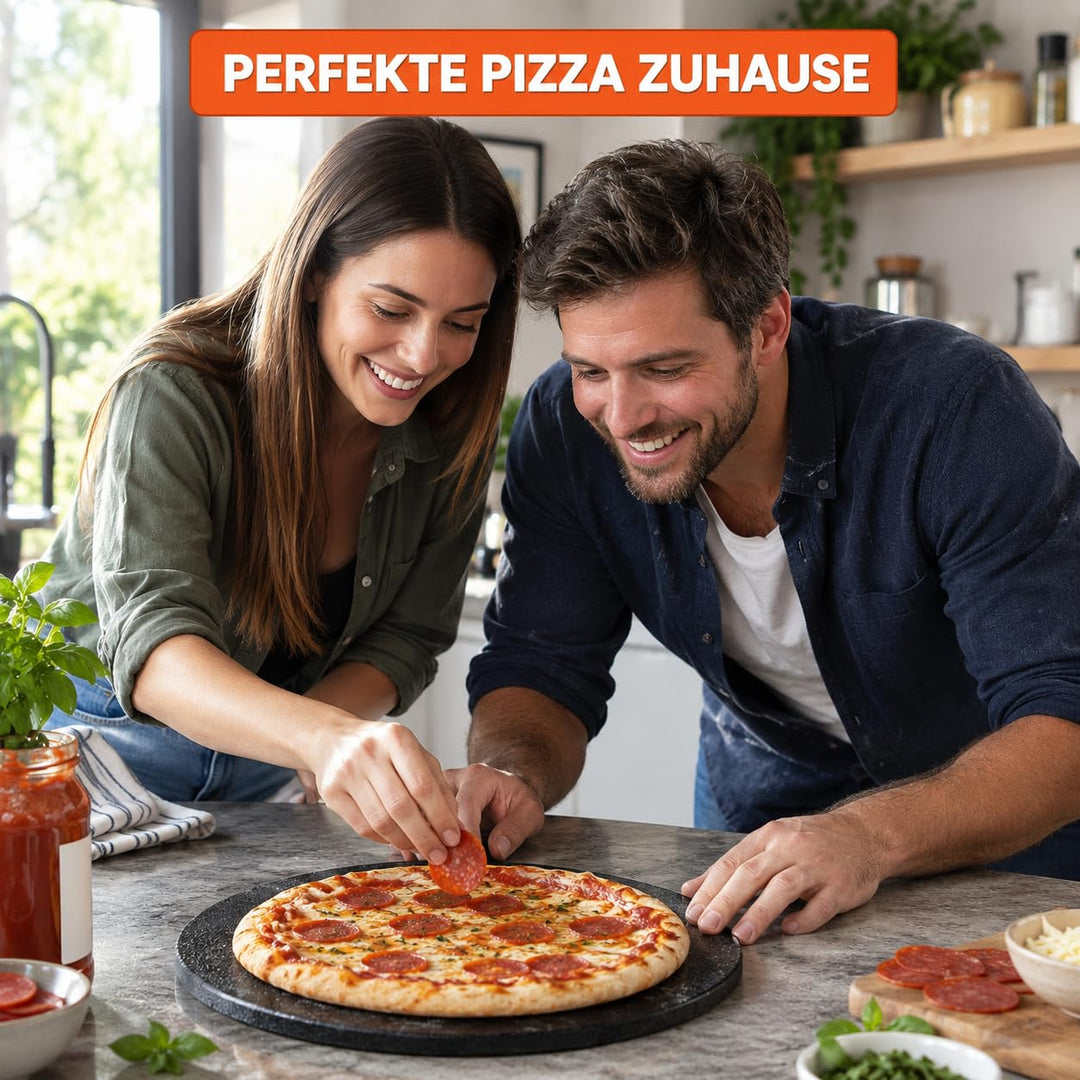 Pizzastein Cordierit glasiert 410x12mm für Grill &amp; Backofen - Bild 2