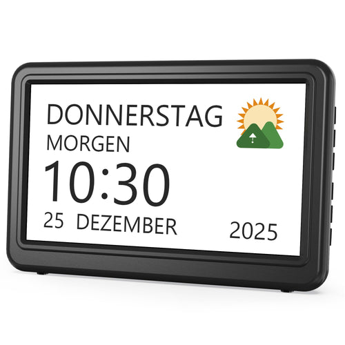 Digitaler Kalender Wecker Senioren 7 Zoll HD 20 Alarme 12 Themen
