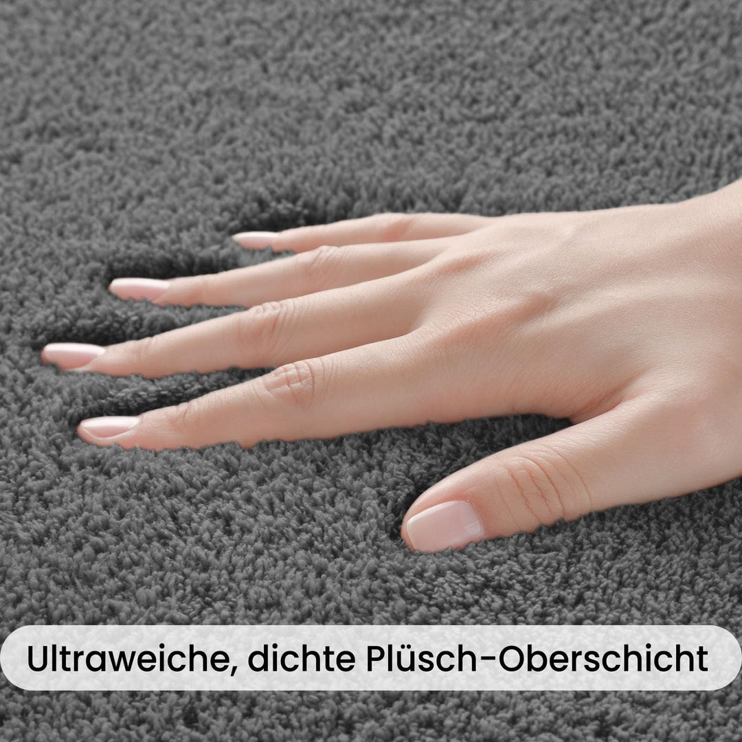 Hochflor-Teppich Dunkelgrau Weich 240x300cm Wohnzimmer Schlafzimmer - Bild 3