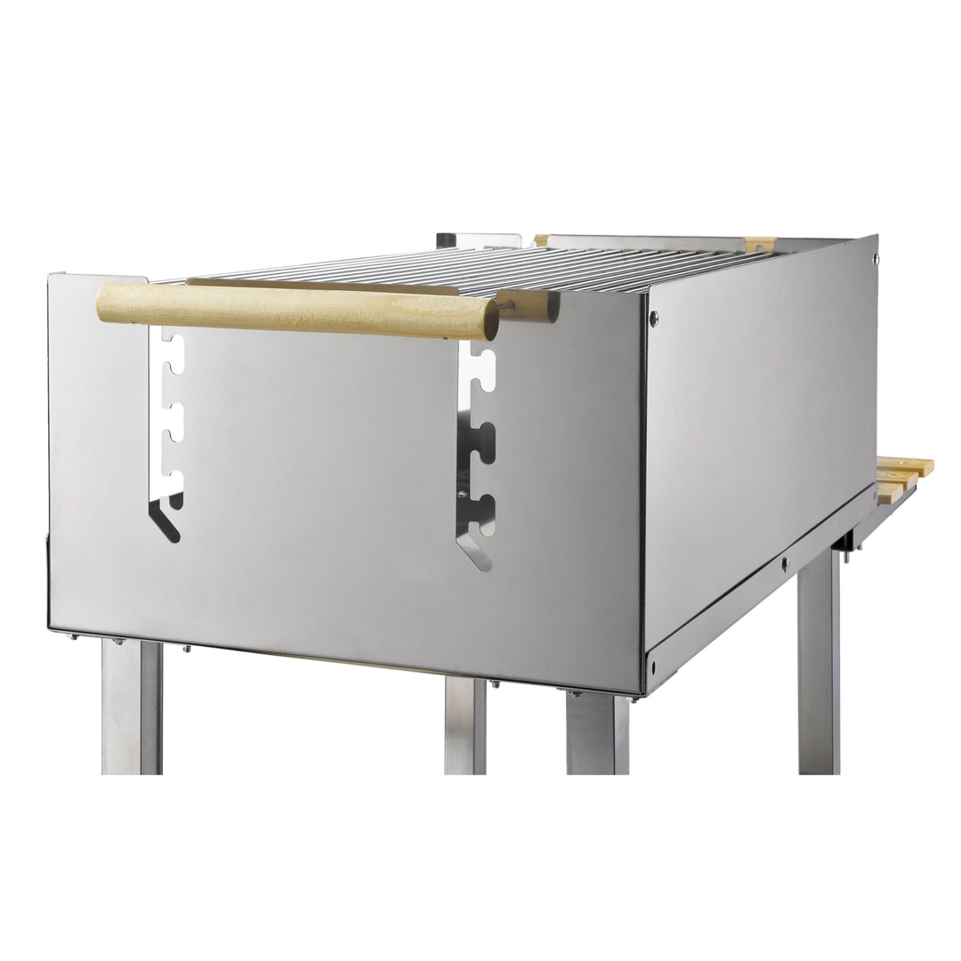 Holzkohlegrill XXL Edelstahl fahrbar 83x35 cm Grillrost höhenverstellbar - Bild 4