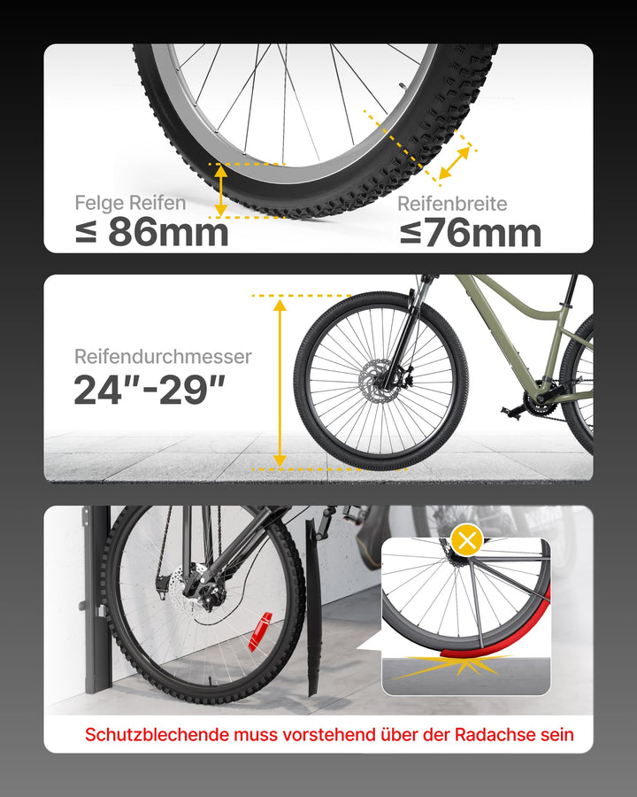 Fahrradlift Vertikal Automatisch Aluminium bis 32 kg für 24–29 Zoll - Bild 3