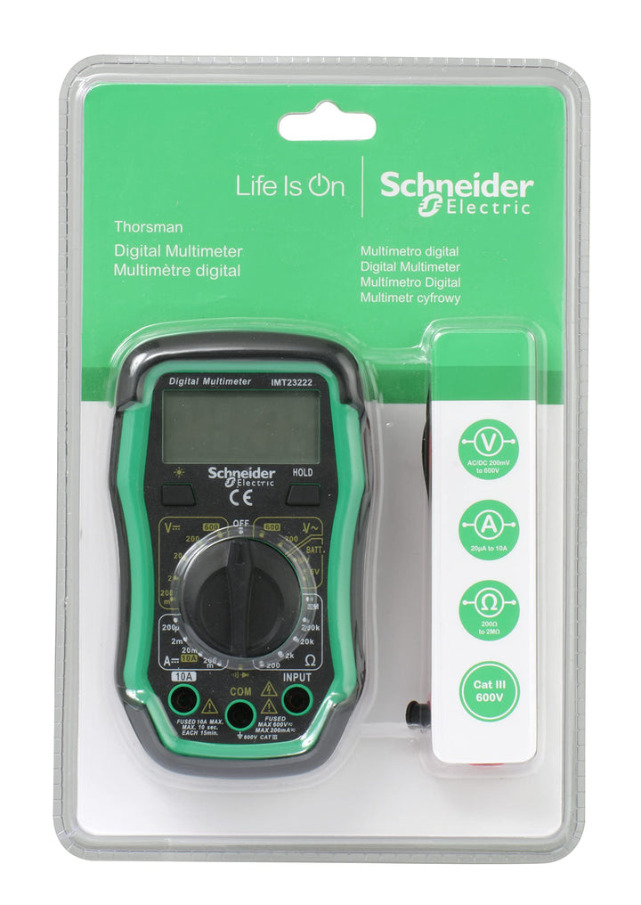 Digitalmultimeter LCD Hintergrundbeleuchtung Kat. III 600 V manuell