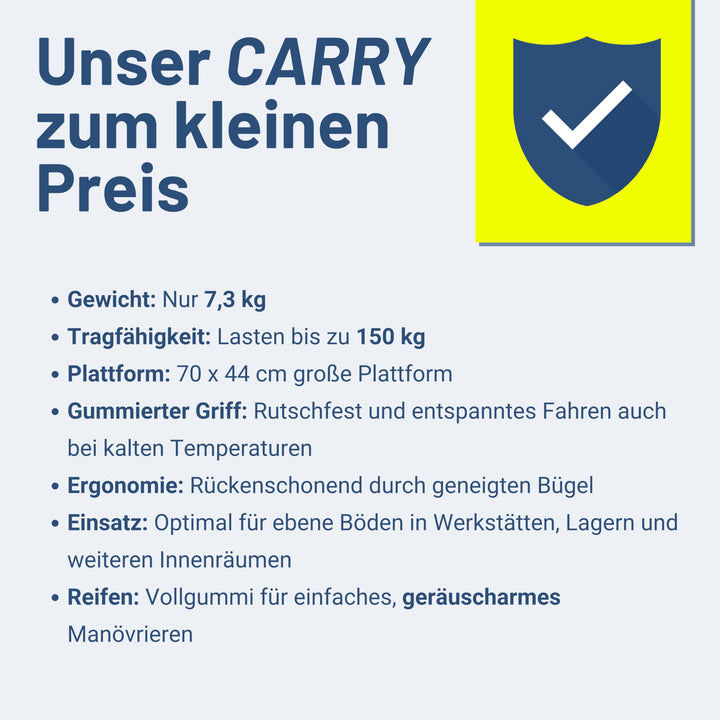 Plattformwagen klappbar 150 kg mit Anti-Rutsch-Beschichtung Stahl - Bild 7