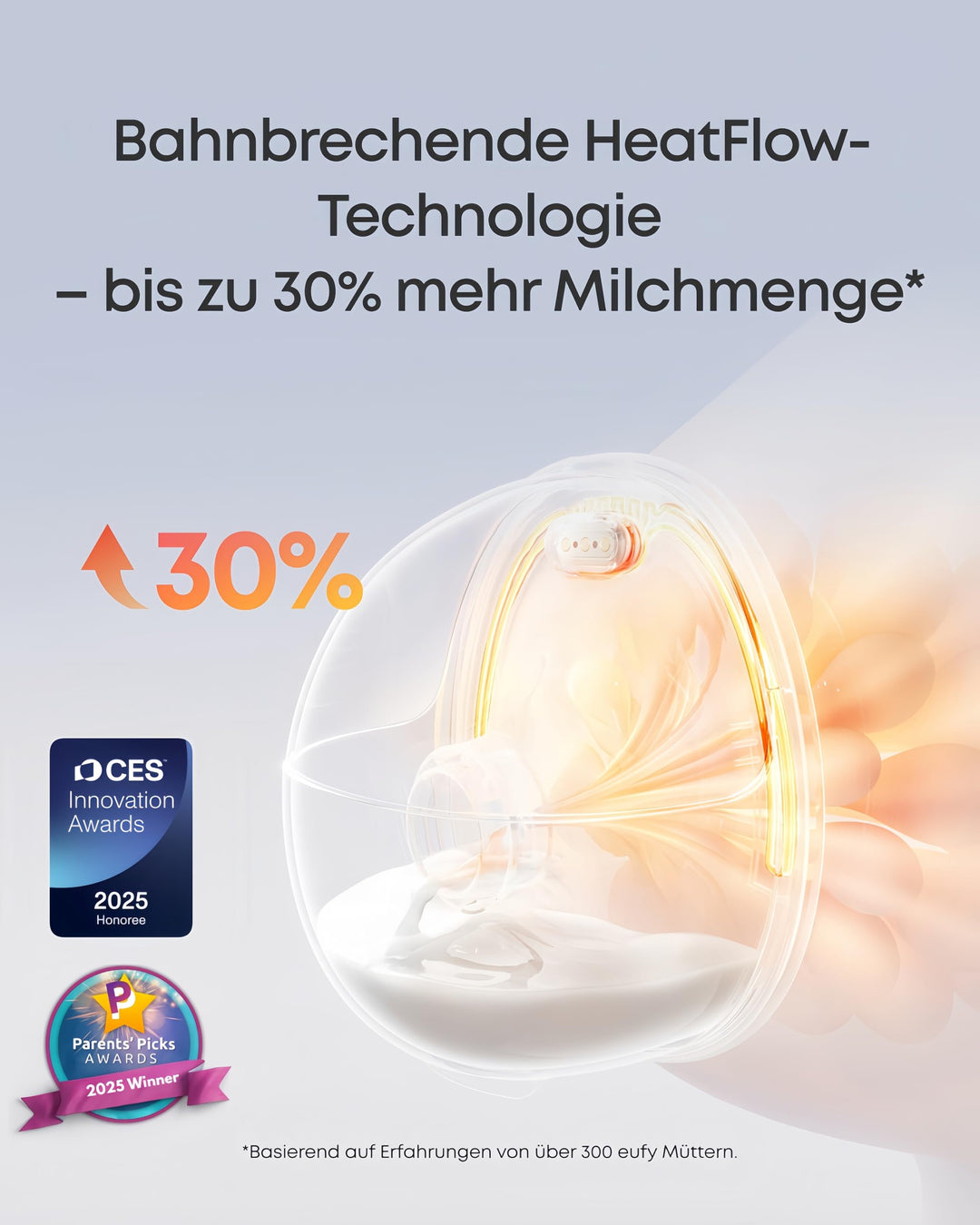 Milchpumpe kabellos mit Wärmefunktion und Ladecase bis 5 Tage - Bild 2