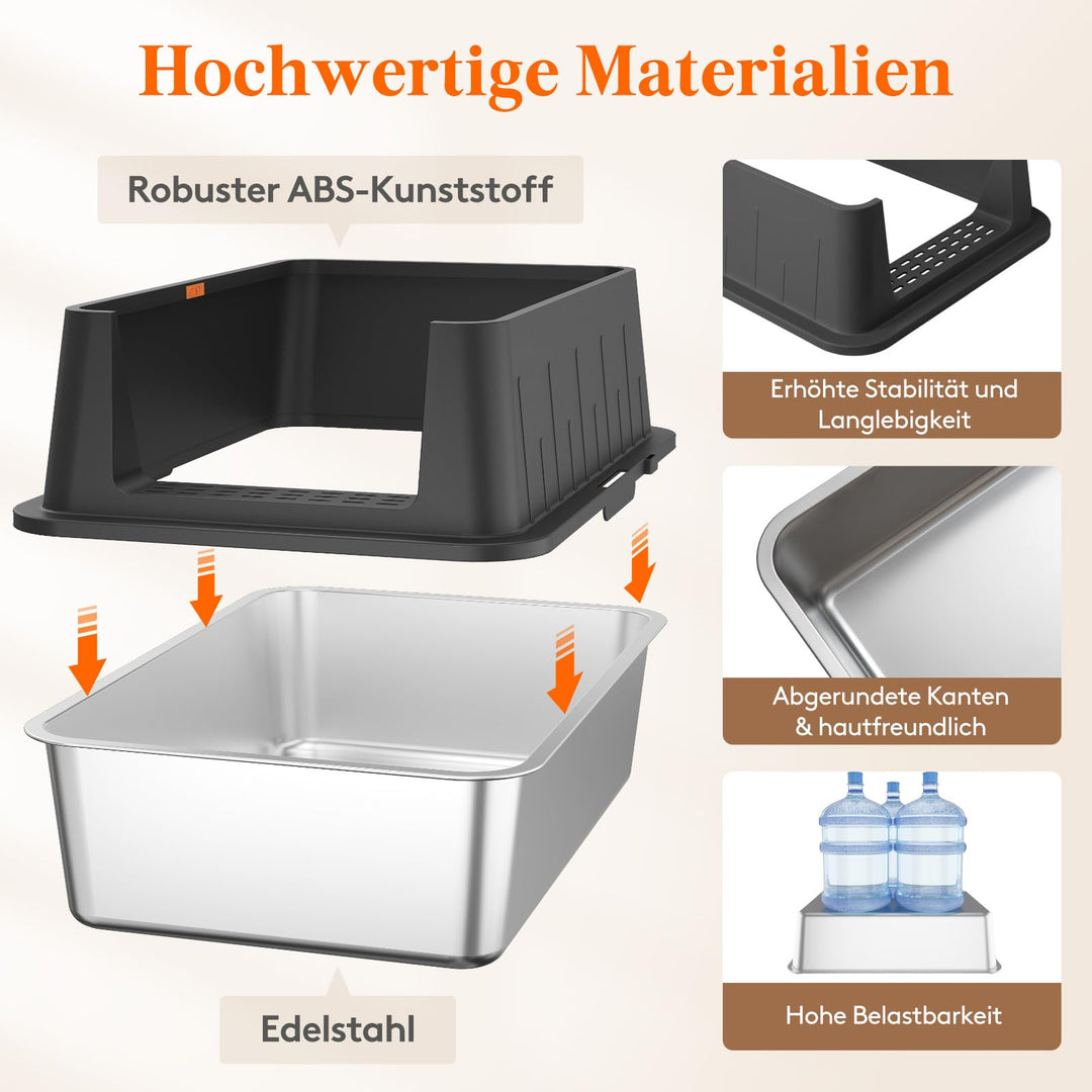 Katzentoilette Edelstahl offen 60x40x39cm bis 13,6kg mit Schaufel - Bild 3
