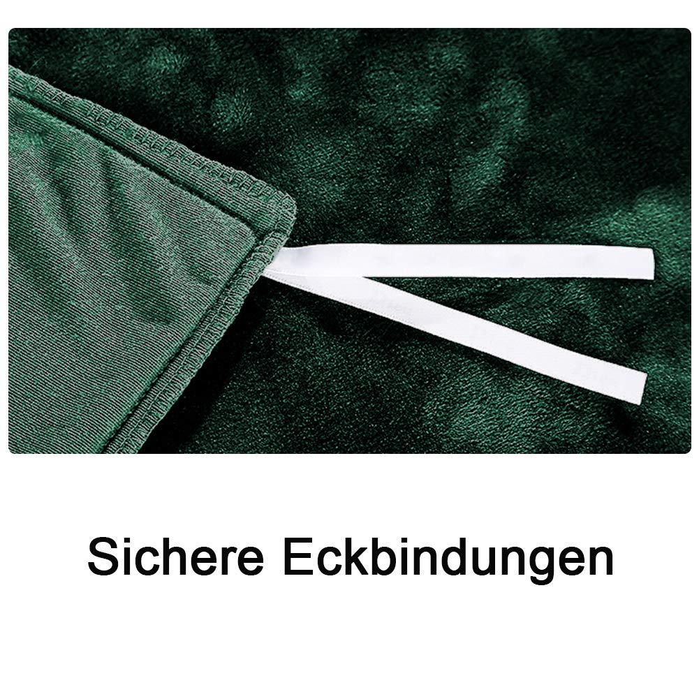 Plüsch Bettwäsche Set 200x200 cm Dunkelgrün Mikrofaser 3-teilig - Bild 6