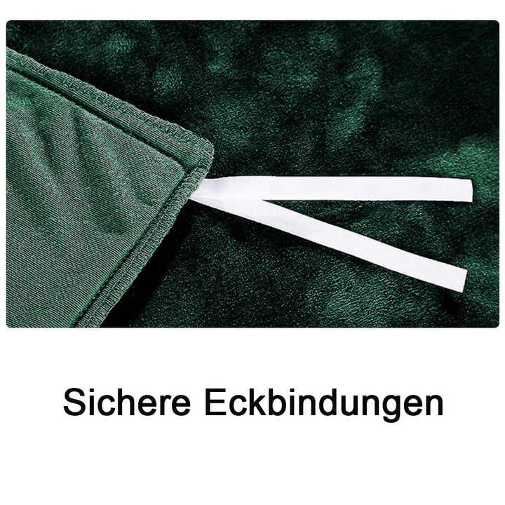 Plüsch Bettwäsche Set 200x200 cm Dunkelgrün Mikrofaser 3-teilig - Bild 6