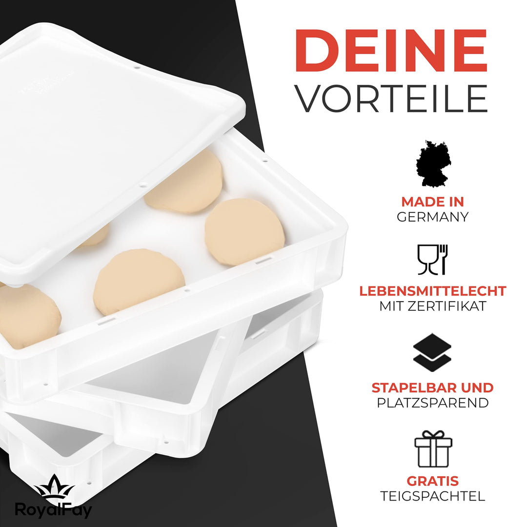 Pizzaballenbox 2er-Set stapelbar 30x40x8 cm für Pizzateig - Bild 4