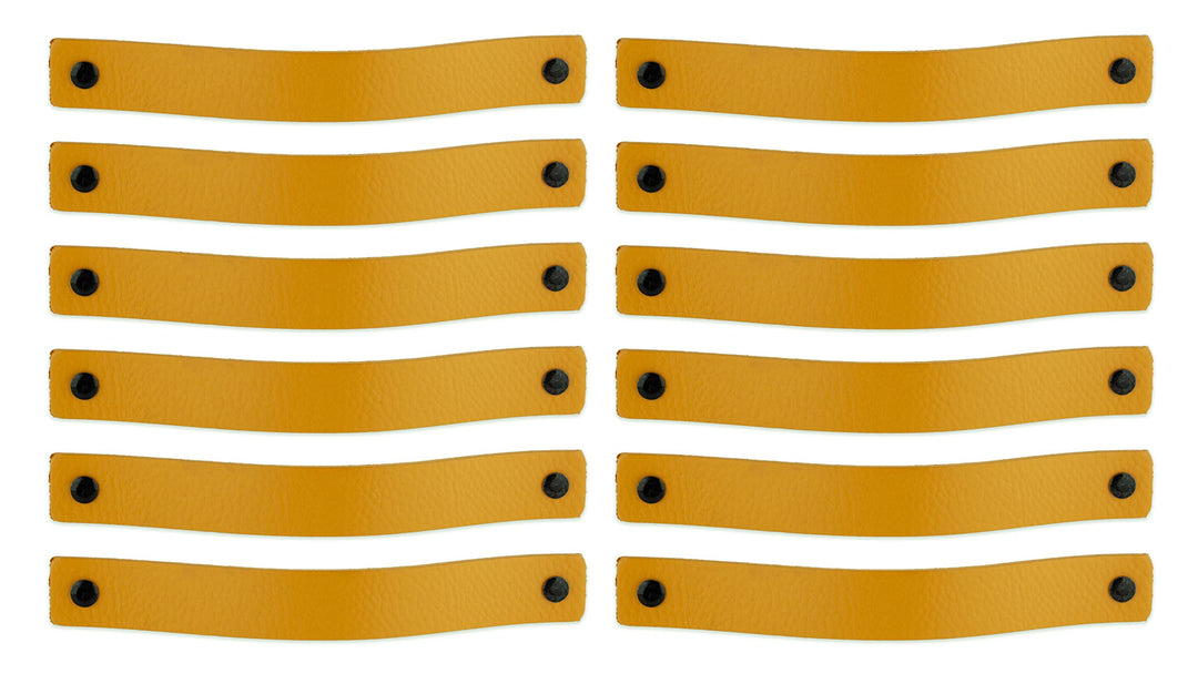 Möbelgriff Leder Gelb 20x2,5 cm Schrankgriff 12er-Set