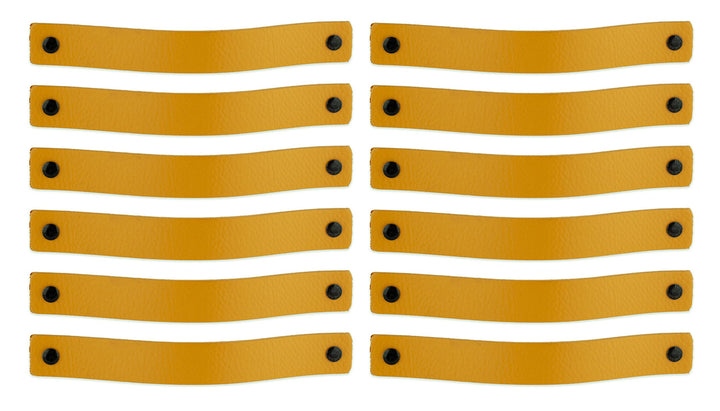 Möbelgriff Leder Gelb 20x2,5 cm Schrankgriff 12er-Set