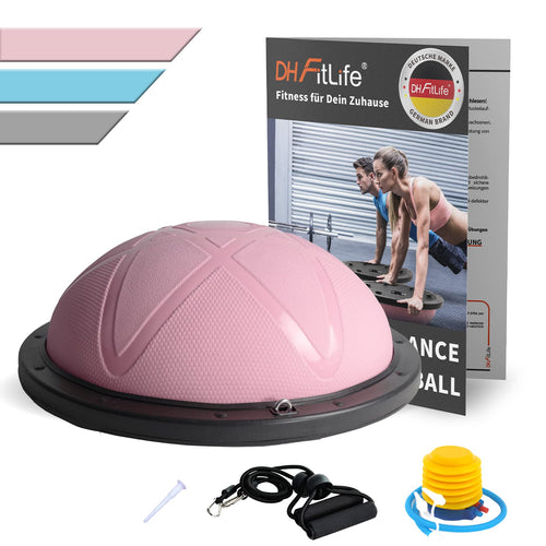 Balance Board Halbkugel Ø 60 cm bis 200 kg mit Fitnessbändern