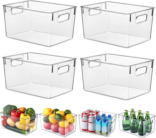 Aufbewahrungsbox Kühlschrank transparent stapelbar 4er-Set 29x20x15cm