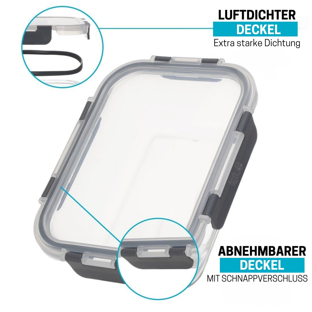 Meal Prep Boxen Glas 1050ml Borosilikat BPA-frei 5er-Set - Bild 5