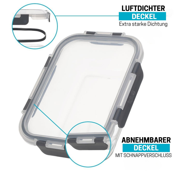 Meal Prep Boxen Glas 1050ml Borosilikat BPA-frei 5er-Set - Bild 5