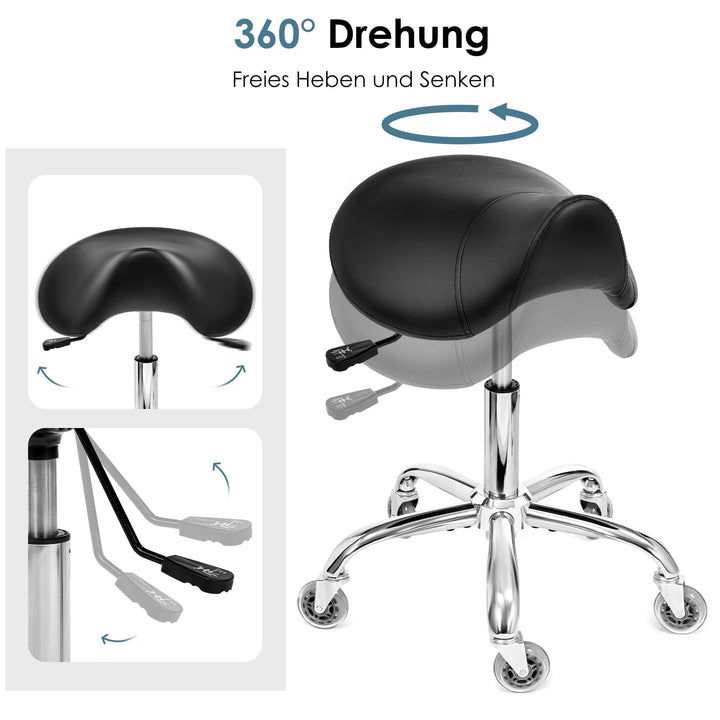 Sattelhocker mit Rollen höhenverstellbar 53–67 cm bis 158 kg - Bild 6