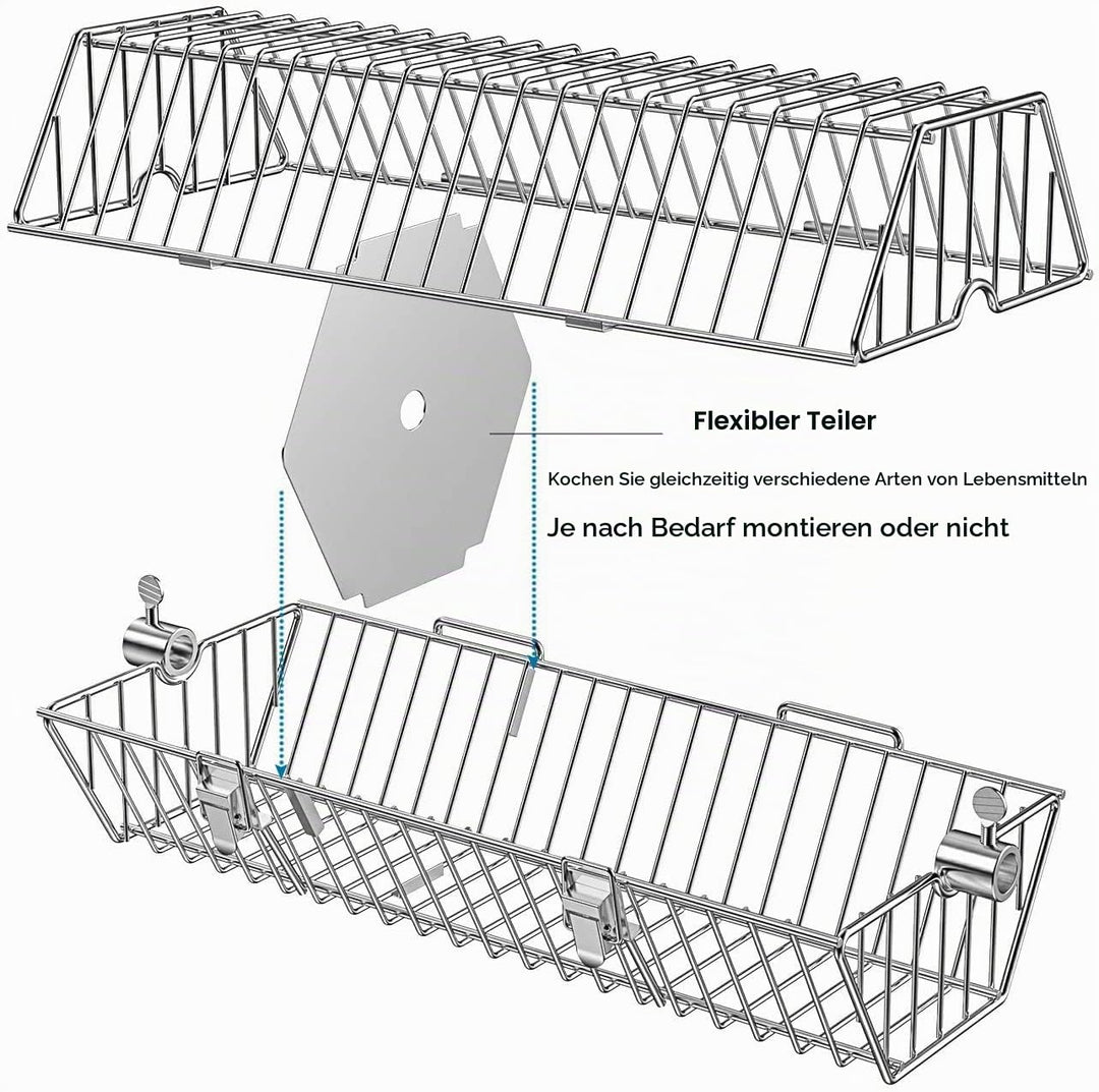Drehspieskorb Edelstahl universal für Gasgrills 40x17cm - Bild 6
