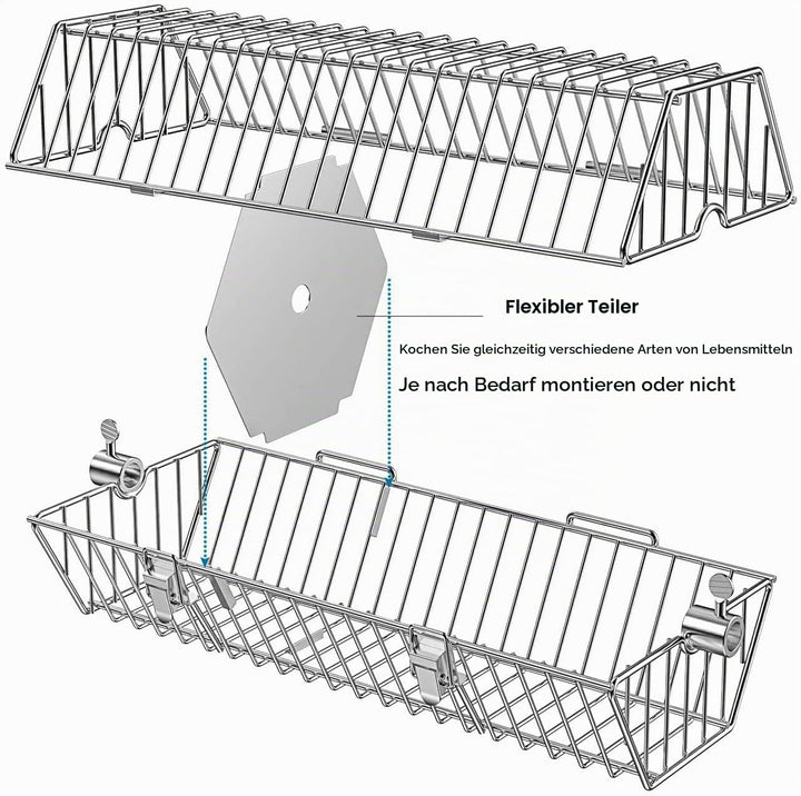 Drehspieskorb Edelstahl universal für Gasgrills 40x17cm - Bild 6