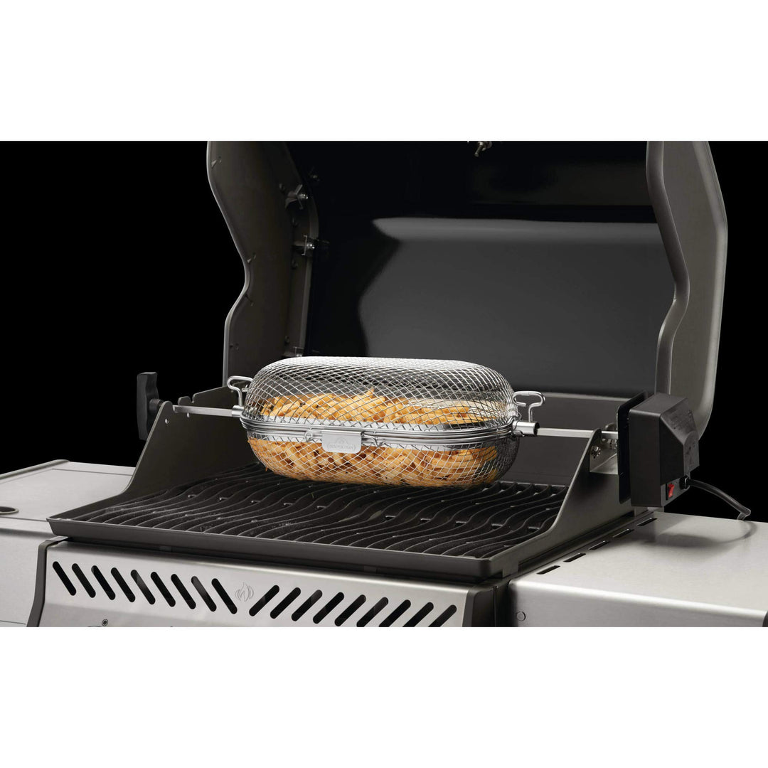 Grillkorb mit Drehspiess für Napoleon Grills, Schwarz - Bild 3
