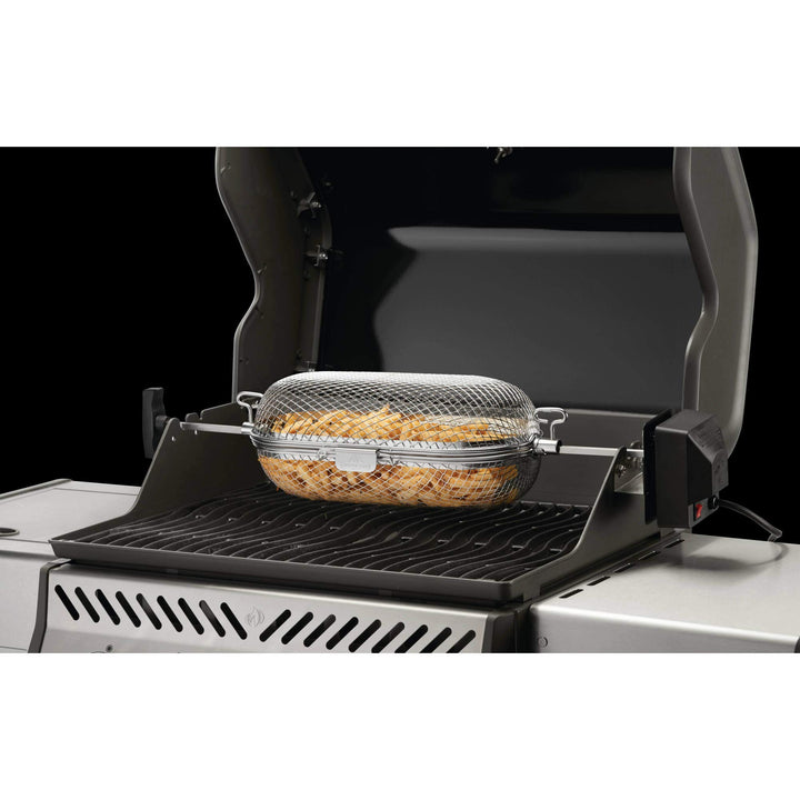 Grillkorb mit Drehspiess für Napoleon Grills, Schwarz - Bild 3
