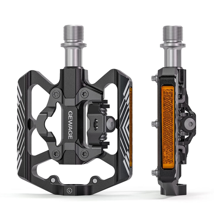 Klickpedale 2-in-1 SPD-kompatibel Aluminium mit Reflektoren