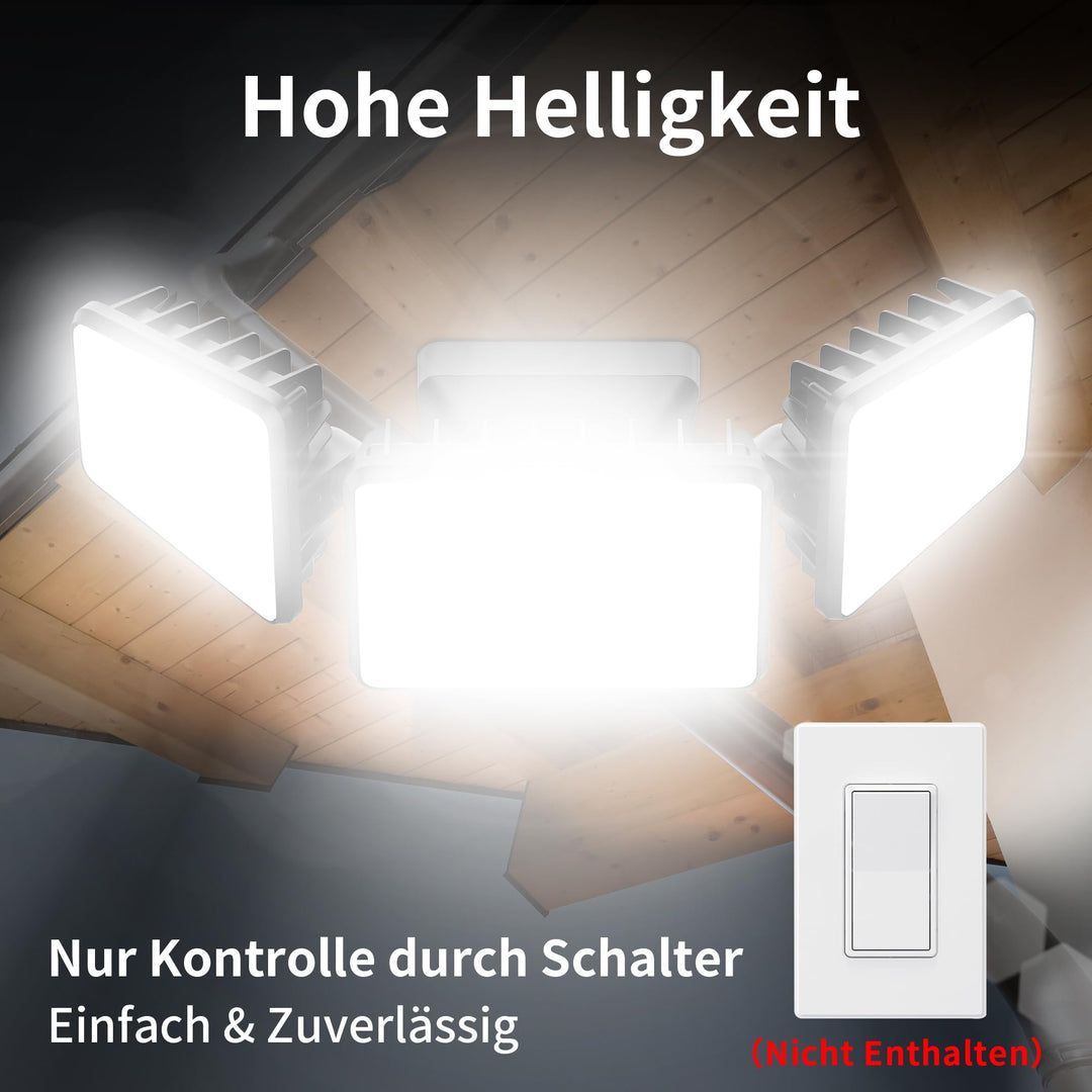 LED Flutlicht Aussen 3-Kopf 120W 12000lm IP66 Kaltweiß 6500K - Bild 4