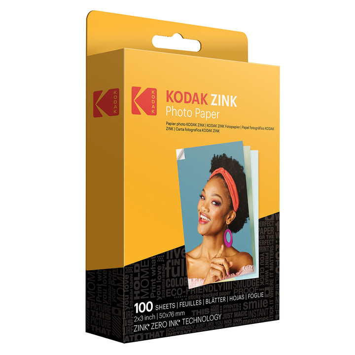Zink Fotopapier 2x3 Zoll mit Kleberücken 100 Blatt für Sofortbilddrucker