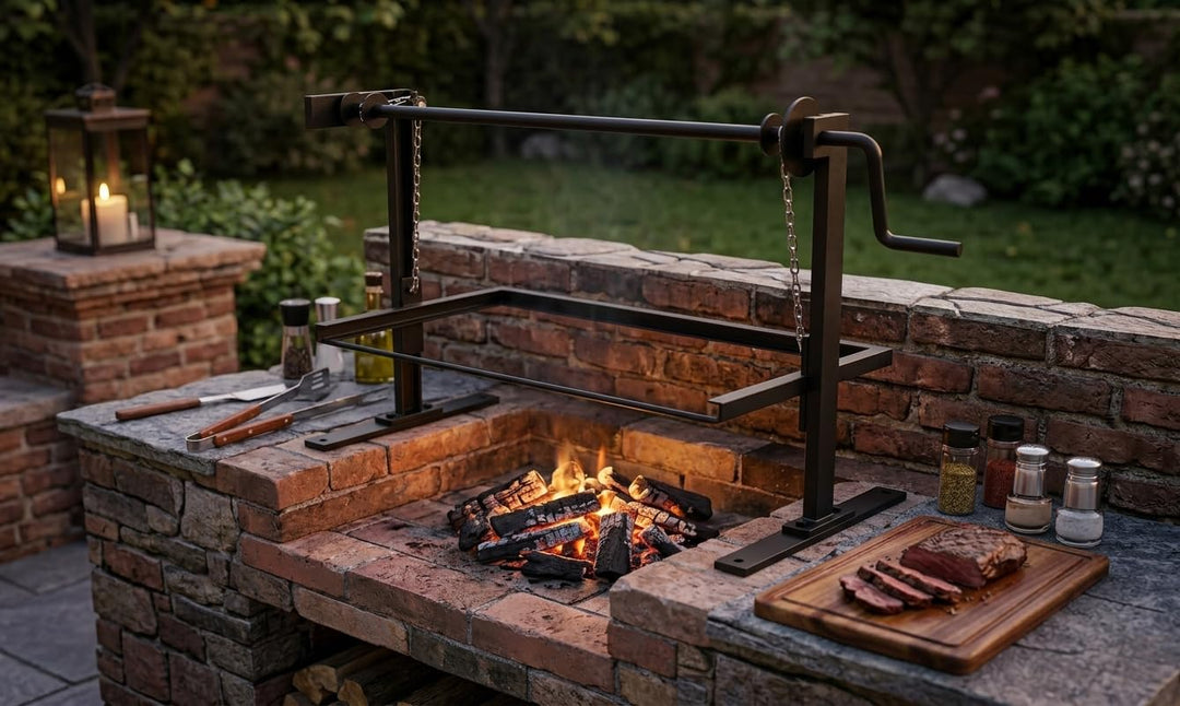 Grillrost-Höhenversteller mit Kurbel für Plancha 62x42x43 cm - Bild 11