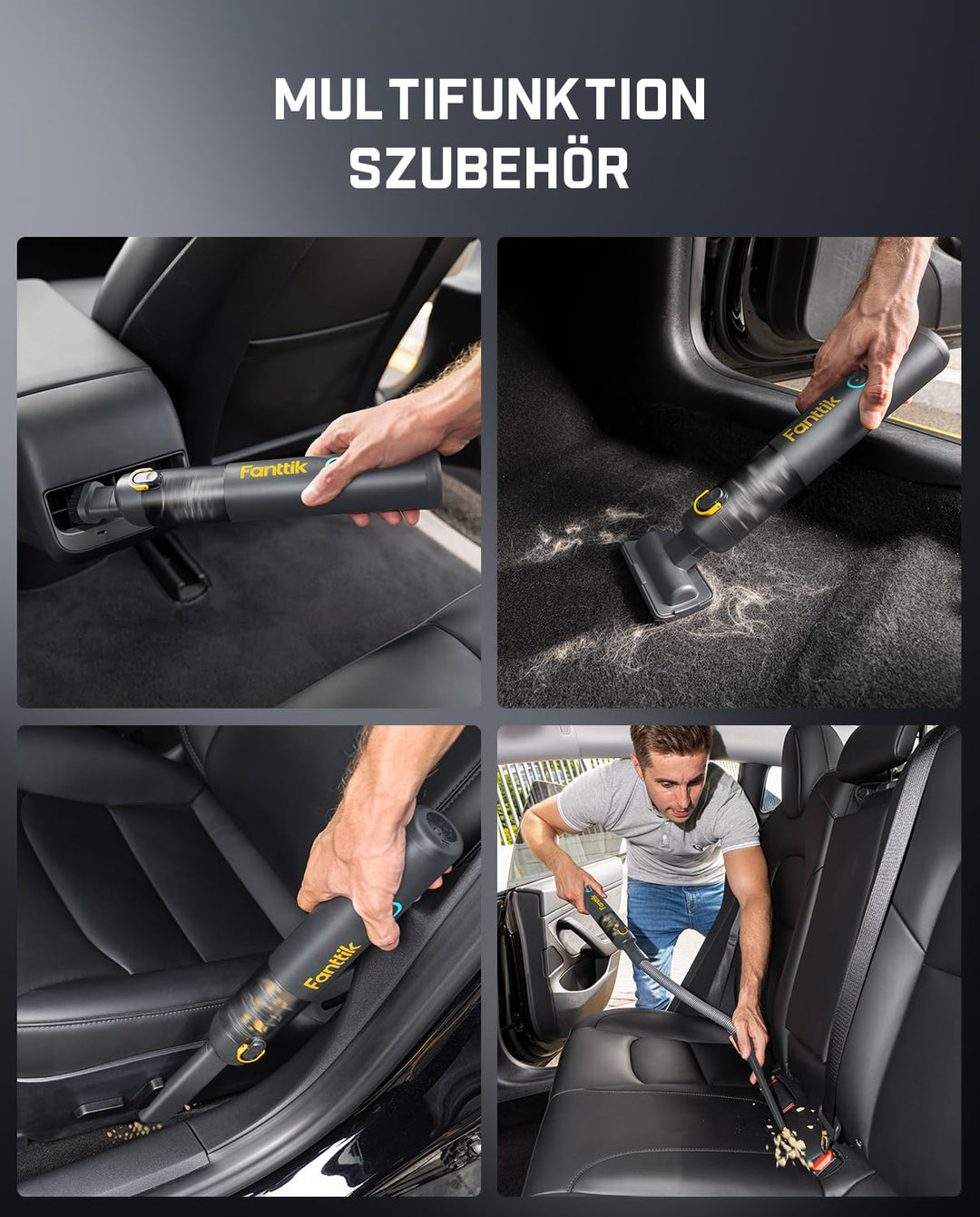 Autostaubsauger kabellos 4-in-1 Mini mit HEPA-Filter 19000 Pa - Bild 5