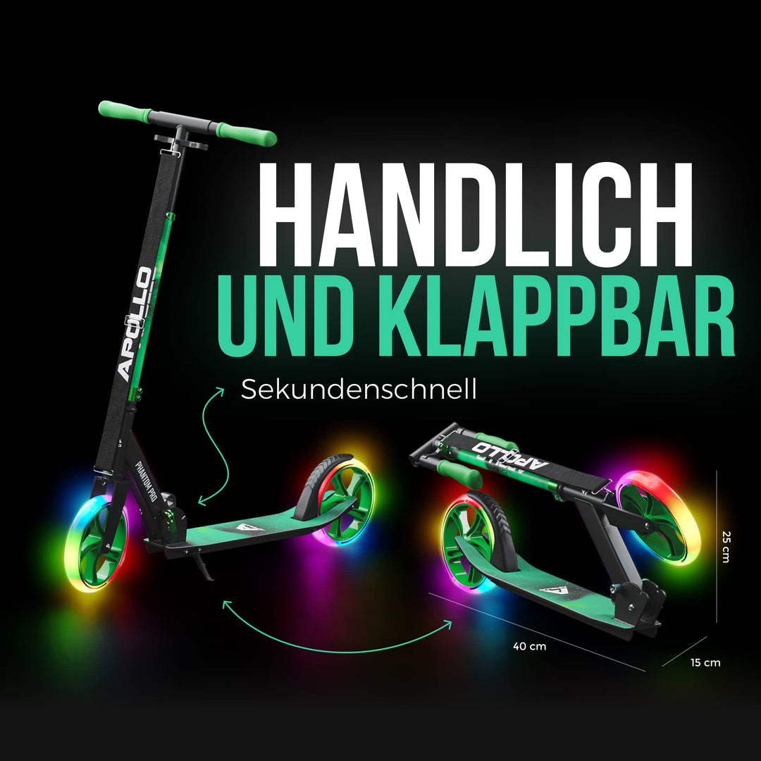 Cityroller LED-Räder klappbar höhenverstellbar 120–190 cm - Bild 2