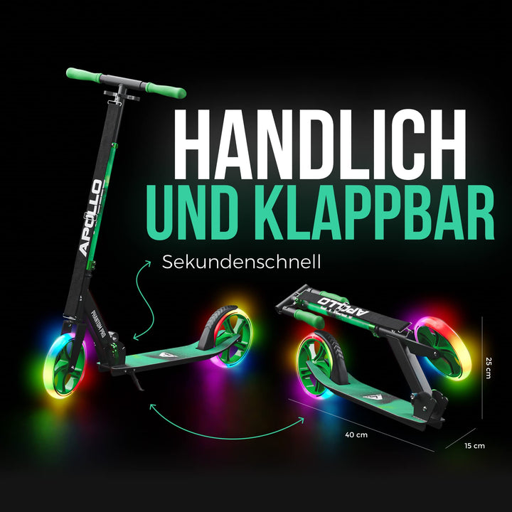 Cityroller LED-Räder klappbar höhenverstellbar 120–190 cm - Bild 2