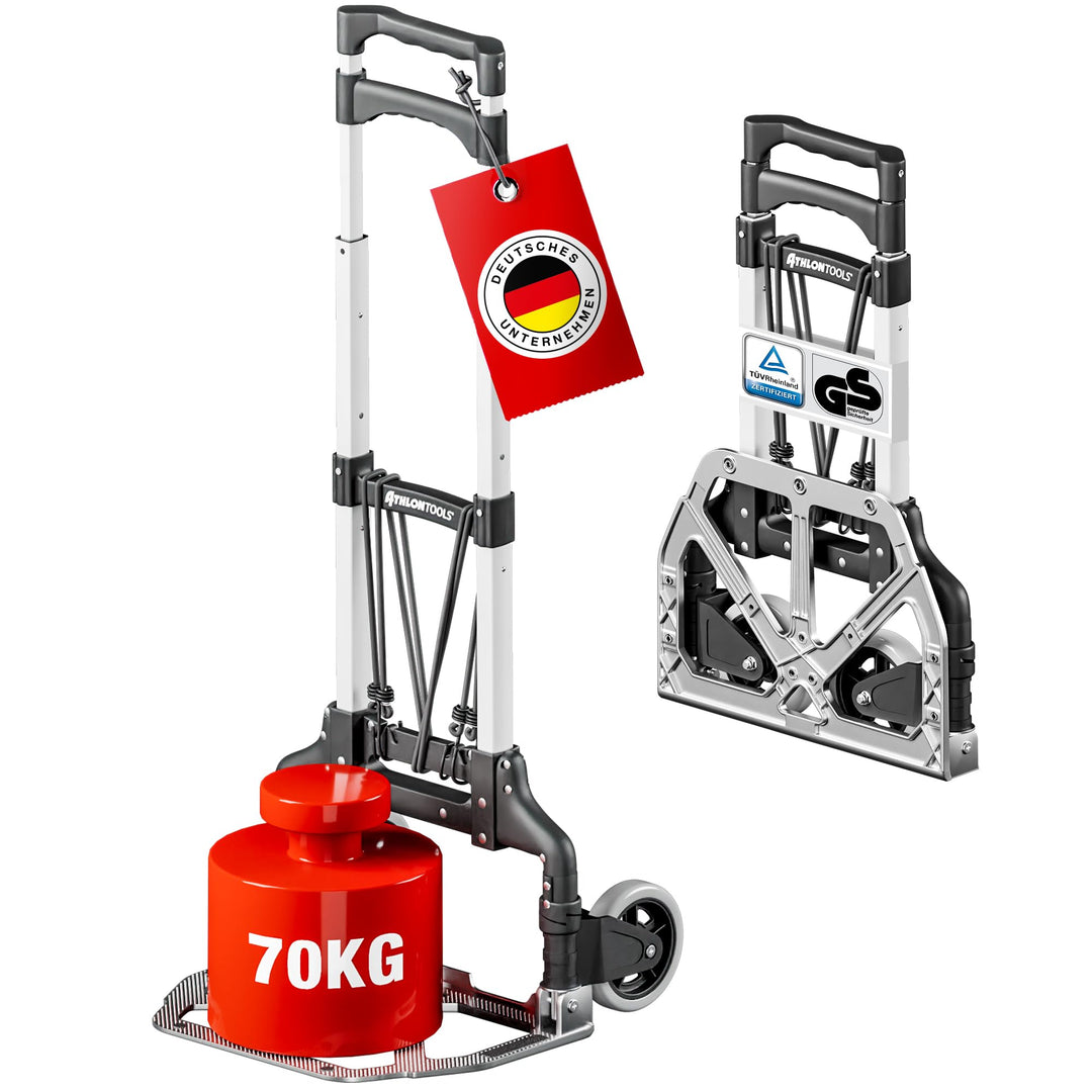 Transportkarre Aluminium klappbar 70 kg Teleskopgriff TÜV GS