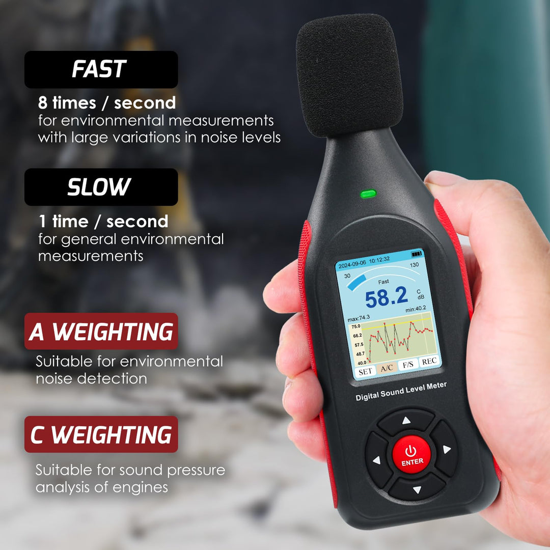 Schallpegelmessgerät Digital 30-130 dB mit Datenlogger 43.000 Datensätze - Bild 6