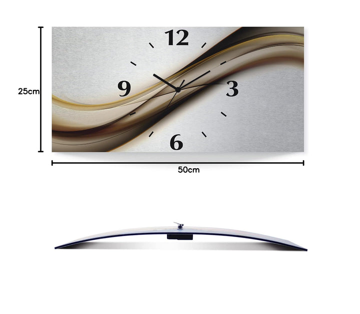 Wanduhr lautlos Aluminium 50x25 cm Abstrakt 3D-Welle Funkuhr - Bild 8