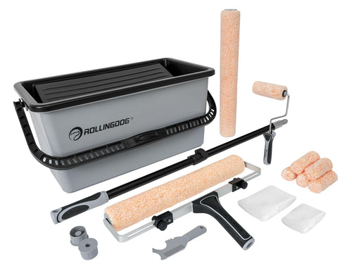 Farbroller Set 20-teilig mit Teleskopstange, Farbeimer & Mikrofaser-Walzen
