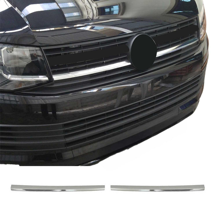 Kühlergrill-Zierleisten VW T6 Transporter Caravelle 2015–2019 Silber Edelstahl