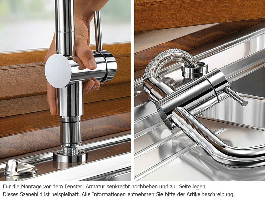 Küchenarmatur Chrom mit ausziehbarer Brause Niederdruckausführung - Bild 5