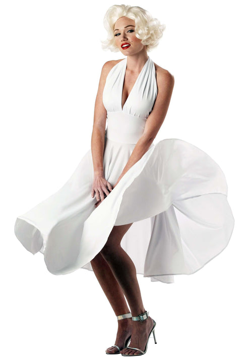 Marilyn Monroe Kostüm Kleid Weiss Polyester Groesse L