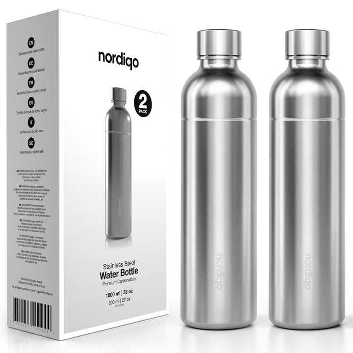 Edelstahlflasche 1L für SodaStream Duo, Terra, Aarke Carbonator 3