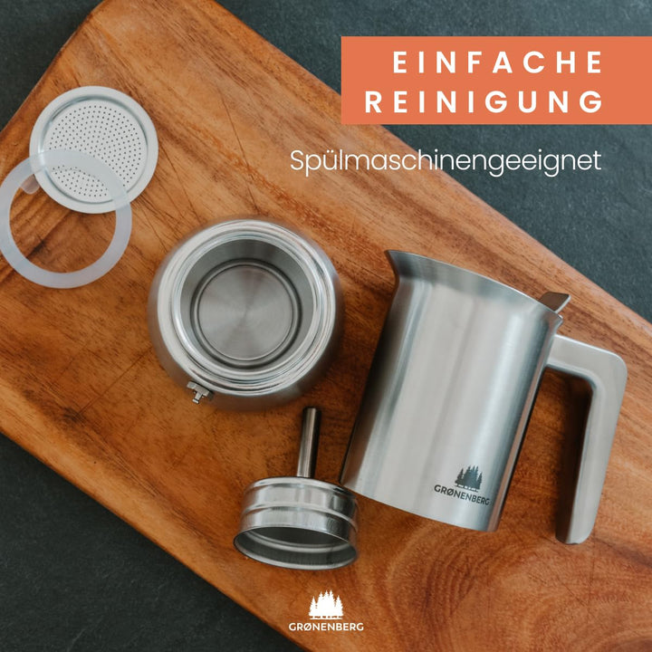 Espressokocher Induktion Edelstahl 4 Tassen mit Reduziersieb - Bild 6