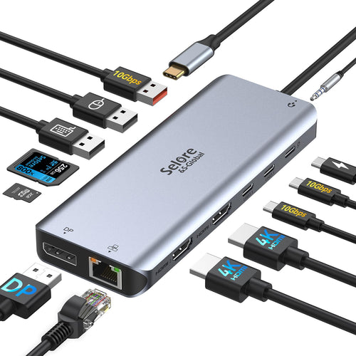 Dockingstation 13-in-1 Triple Display 2x HDMI 4K DP USB-C 100W