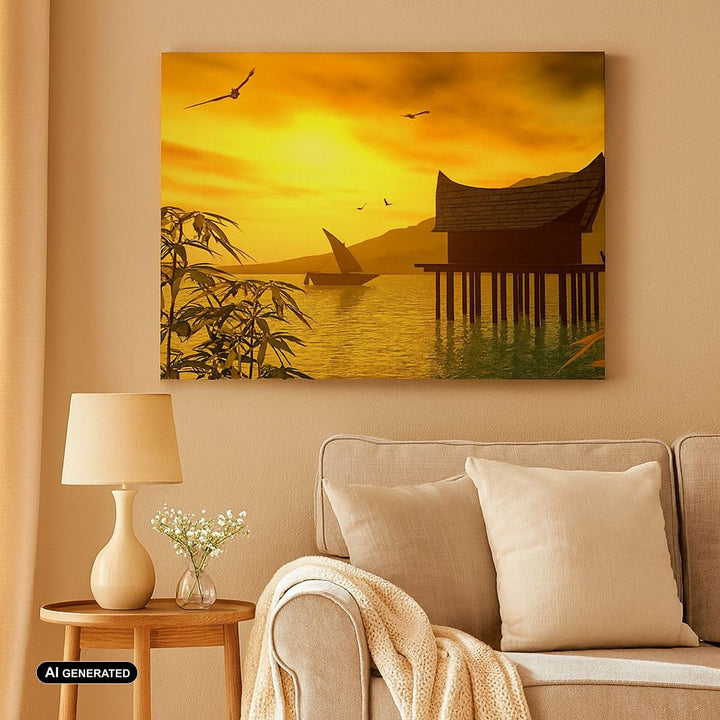 Leinwandbild Maritim Landschaft 70x50 cm aufhängefertig - Bild 3