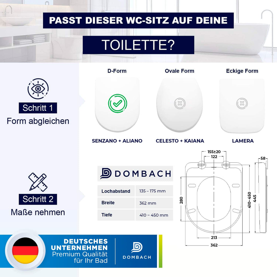 WC-Sitz mit Absenkautomatik abnehmbar D-Form Weiss - Bild 5